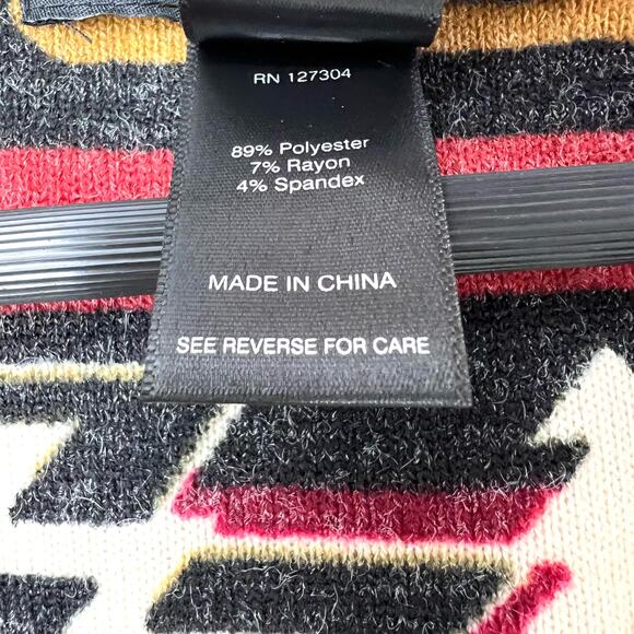 Ali Miles Sz Small Knit Sweater Jacket Blouse Shirt Top Aztec Red Ranch Montana - Picture 3 of 10